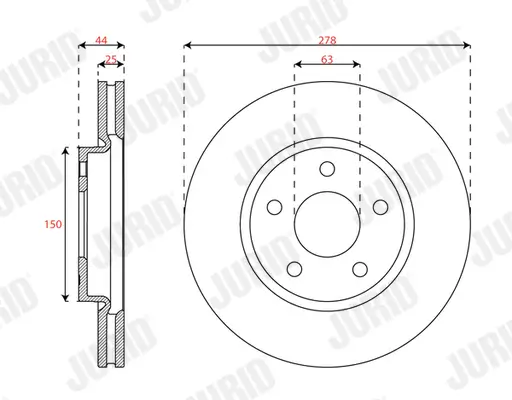 Bremsscheibe Vorderachse JURID 563694JC Bild Bremsscheibe Vorderachse JURID 563694JC