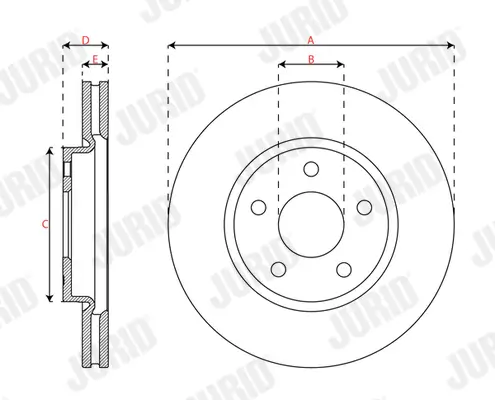 Bremsscheibe Vorderachse JURID 563694JC Bild Bremsscheibe Vorderachse JURID 563694JC