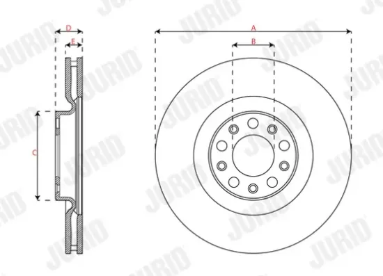 Bremsscheibe Vorderachse JURID 563696JC Bild Bremsscheibe Vorderachse JURID 563696JC