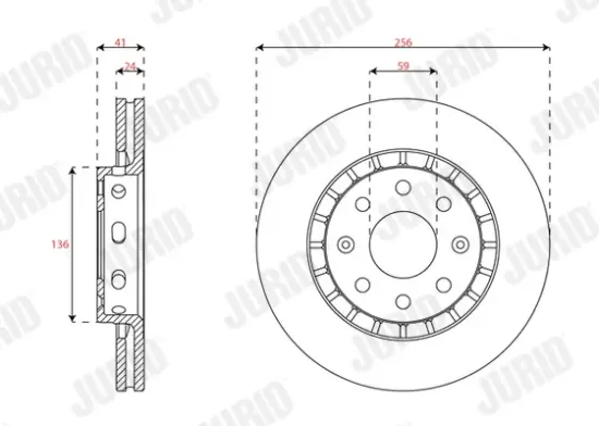 Bremsscheibe Vorderachse JURID 563698JC Bild Bremsscheibe Vorderachse JURID 563698JC