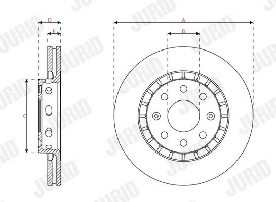 Bremsscheibe Vorderachse JURID 563698JC Bild Bremsscheibe Vorderachse JURID 563698JC