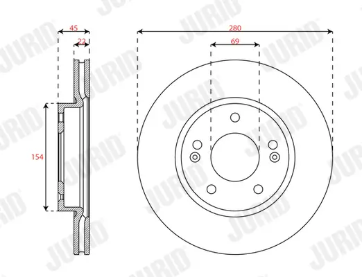 Bremsscheibe JURID 563700JC Bild Bremsscheibe JURID 563700JC