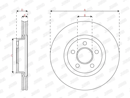 Bremsscheibe Vorderachse Vorderachse JURID 563708JC Bild Bremsscheibe Vorderachse Vorderachse JURID 563708JC