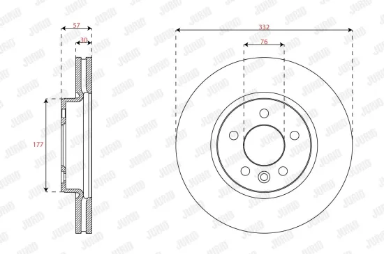 Bremsscheibe Vorderachse JURID 563712JC-1 Bild Bremsscheibe Vorderachse JURID 563712JC-1