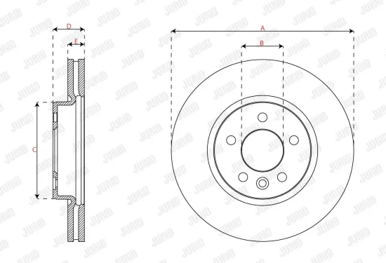 Bremsscheibe Vorderachse JURID 563712JC-1 Bild Bremsscheibe Vorderachse JURID 563712JC-1