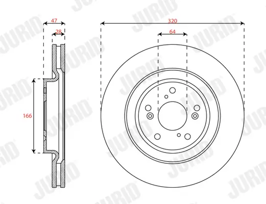 Bremsscheibe Vorderachse JURID 563713JC Bild Bremsscheibe Vorderachse JURID 563713JC