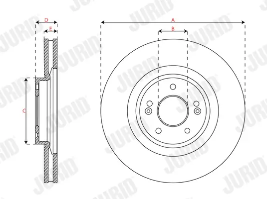 Bremsscheibe Vorderachse JURID 563718JC Bild Bremsscheibe Vorderachse JURID 563718JC