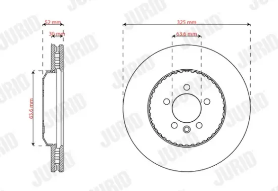 Bremsscheibe Vorderachse JURID 563722JVC-1 Bild Bremsscheibe Vorderachse JURID 563722JVC-1