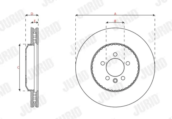 Bremsscheibe Vorderachse JURID 563722JVC-1 Bild Bremsscheibe Vorderachse JURID 563722JVC-1