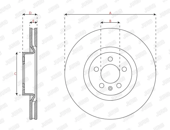 Bremsscheibe Vorderachse JURID 563724JC Bild Bremsscheibe Vorderachse JURID 563724JC