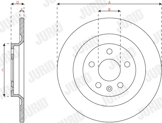 Bremsscheibe Hinterachse JURID 563733JC Bild Bremsscheibe Hinterachse JURID 563733JC
