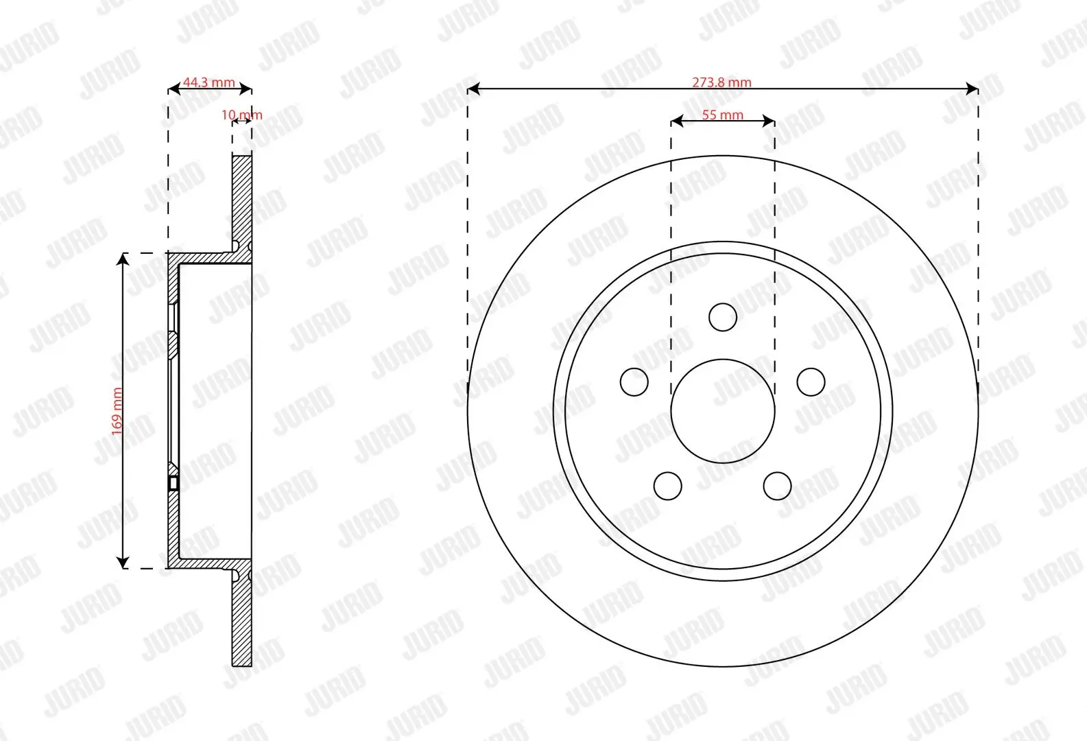 Bremsscheibe Hinterachse JURID 563741JC