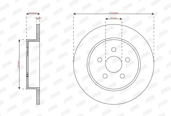 Bremsscheibe Hinterachse JURID 563741JC Bild Bremsscheibe Hinterachse JURID 563741JC