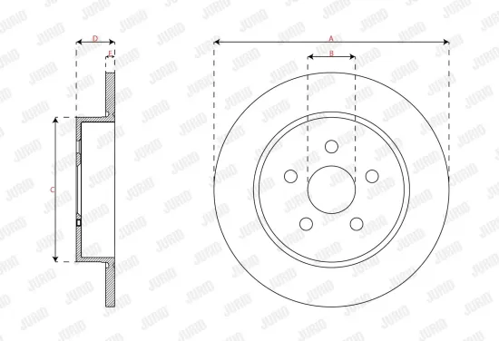 Bremsscheibe Hinterachse JURID 563741JC Bild Bremsscheibe Hinterachse JURID 563741JC
