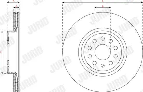 Bremsscheibe Vorderachse JURID 563746JC Bild Bremsscheibe Vorderachse JURID 563746JC