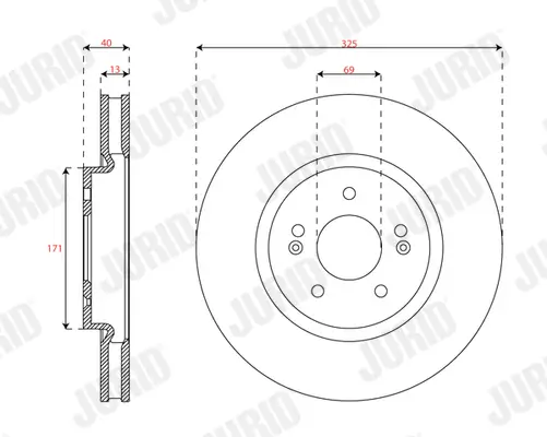 Bremsscheibe Vorderachse JURID 563747JC-1 Bild Bremsscheibe Vorderachse JURID 563747JC-1