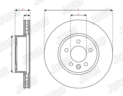 Bremsscheibe Vorderachse JURID 563749JC-1 Bild Bremsscheibe Vorderachse JURID 563749JC-1