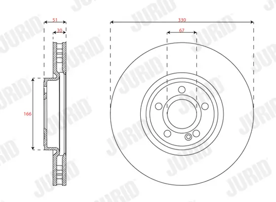 Bremsscheibe Vorderachse JURID 563754JC-1 Bild Bremsscheibe Vorderachse JURID 563754JC-1