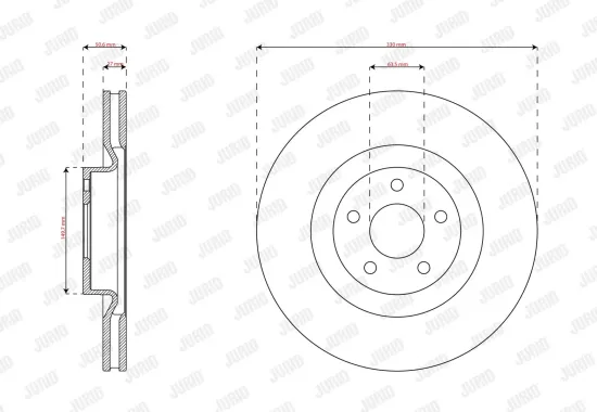 Bremsscheibe Vorderachse JURID 563756JC Bild Bremsscheibe Vorderachse JURID 563756JC