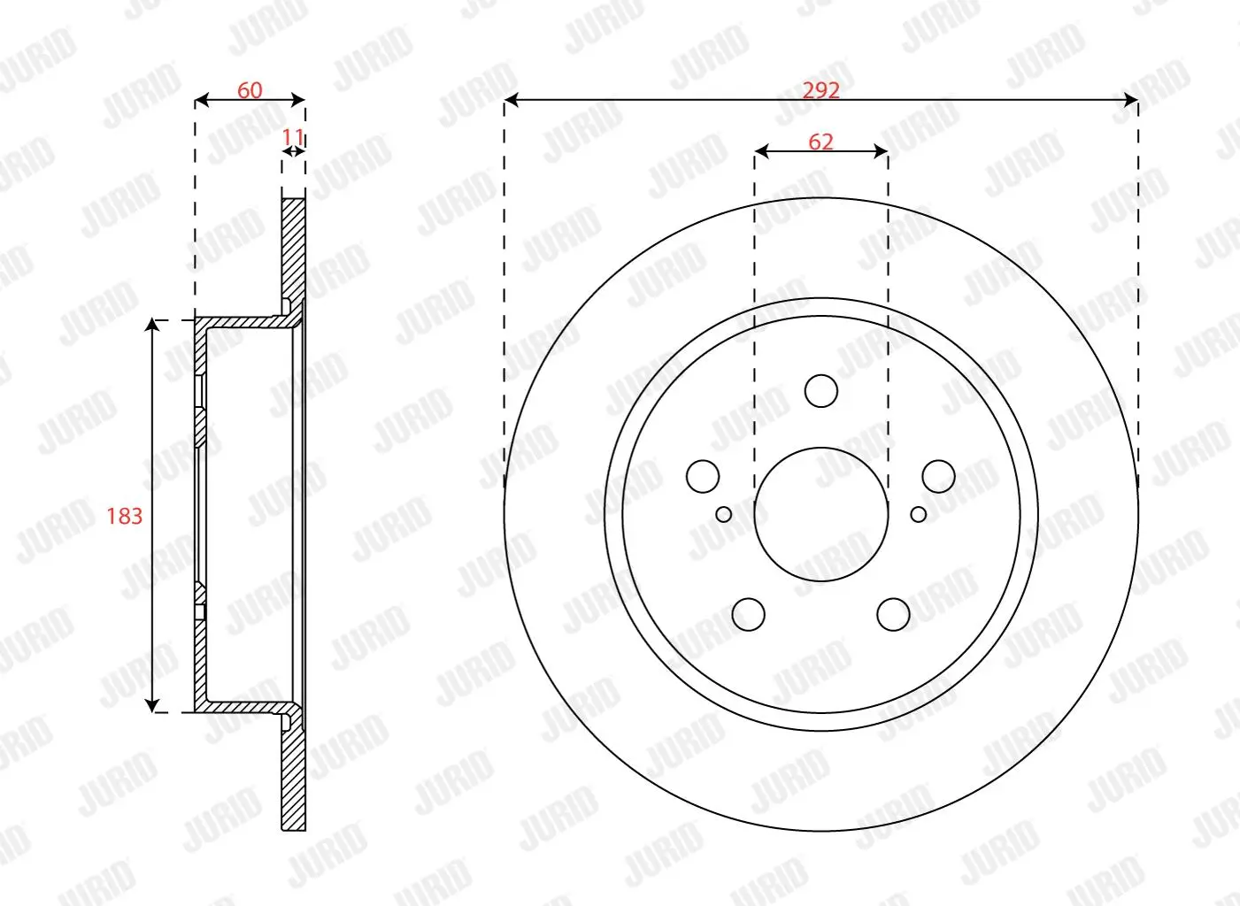 Bremsscheibe Hinterachse JURID 563757JC