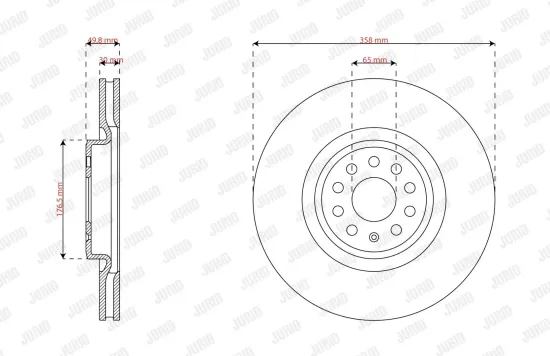 Bremsscheibe Vorderachse JURID 563765JC Bild Bremsscheibe Vorderachse JURID 563765JC