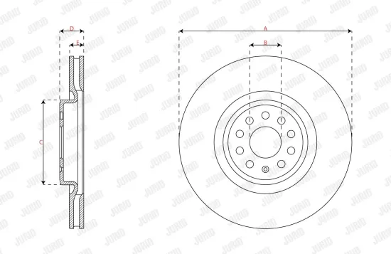 Bremsscheibe Vorderachse JURID 563765JC Bild Bremsscheibe Vorderachse JURID 563765JC