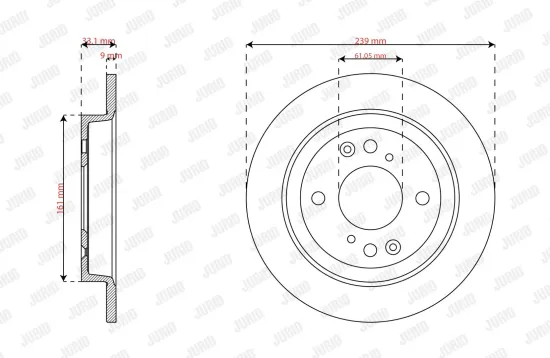 Bremsscheibe Hinterachse JURID 563801JC Bild Bremsscheibe Hinterachse JURID 563801JC