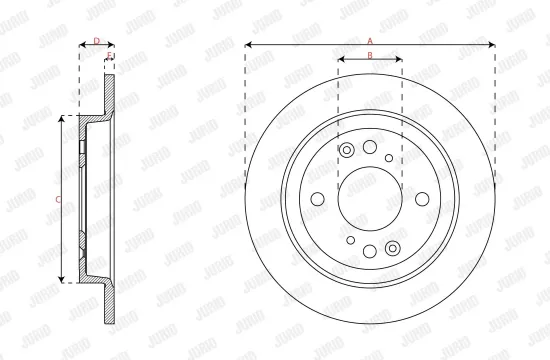 Bremsscheibe Hinterachse JURID 563801JC Bild Bremsscheibe Hinterachse JURID 563801JC
