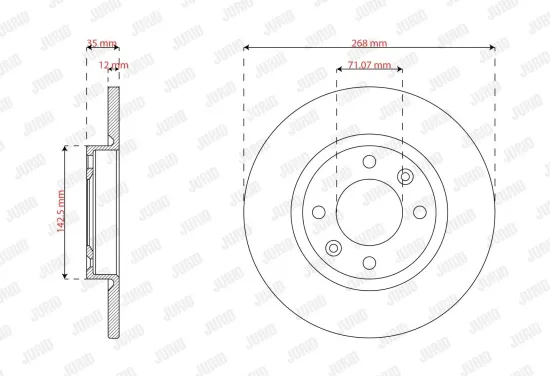 Bremsscheibe Hinterachse JURID 563812JC Bild Bremsscheibe Hinterachse JURID 563812JC