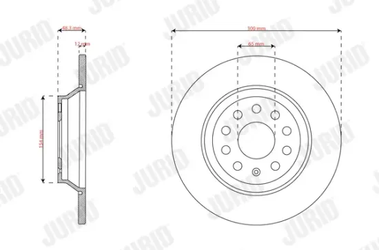 Bremsscheibe Hinterachse JURID 563814JC Bild Bremsscheibe Hinterachse JURID 563814JC