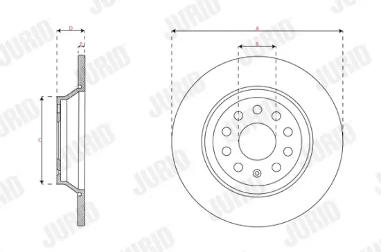 Bremsscheibe Hinterachse JURID 563814JC Bild Bremsscheibe Hinterachse JURID 563814JC