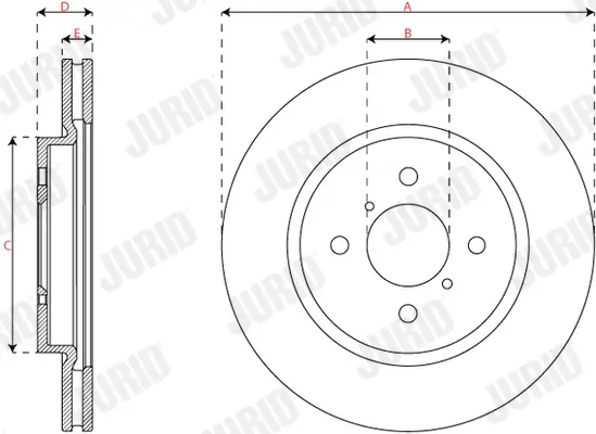 Bremsscheibe Vorderachse JURID 563816JC Bild Bremsscheibe Vorderachse JURID 563816JC