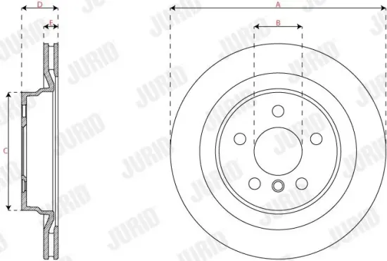 Bremsscheibe Hinterachse JURID 563827JC Bild Bremsscheibe Hinterachse JURID 563827JC