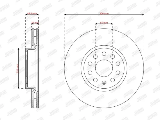 Bremsscheibe Vorderachse JURID 563828JC Bild Bremsscheibe Vorderachse JURID 563828JC