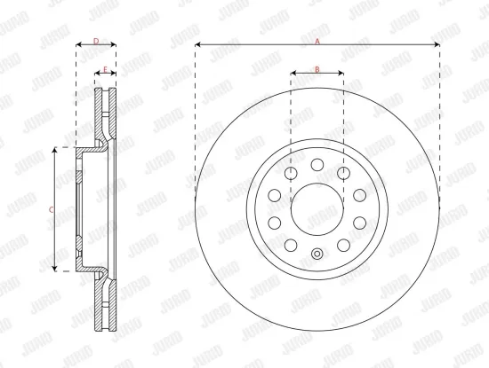 Bremsscheibe Vorderachse JURID 563828JC Bild Bremsscheibe Vorderachse JURID 563828JC