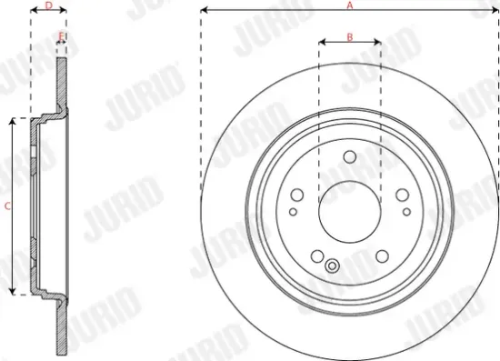 Bremsscheibe Hinterachse JURID 563835JC Bild Bremsscheibe Hinterachse JURID 563835JC