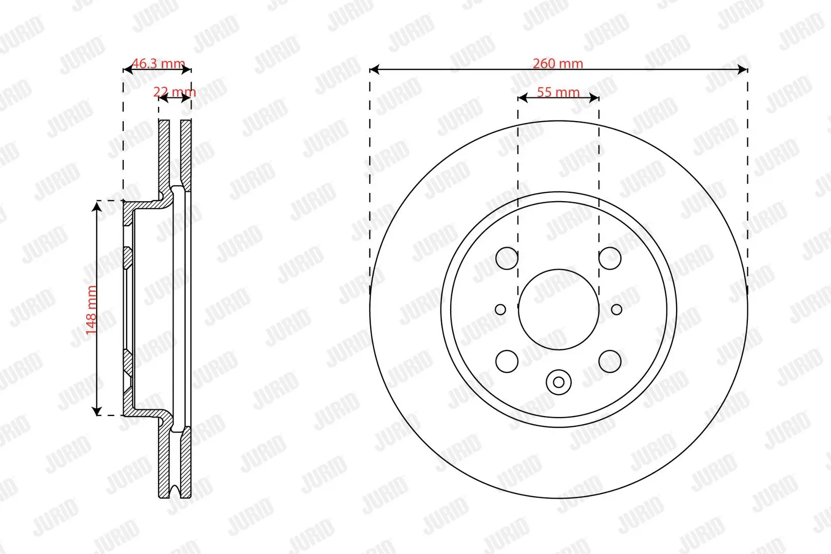 Bremsscheibe Vorderachse JURID 563855JC