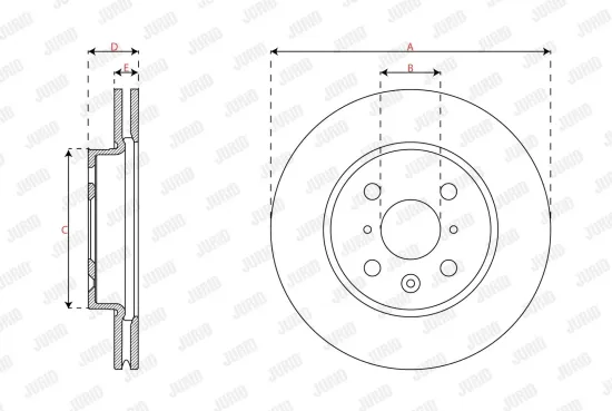 Bremsscheibe Vorderachse JURID 563855JC Bild Bremsscheibe Vorderachse JURID 563855JC