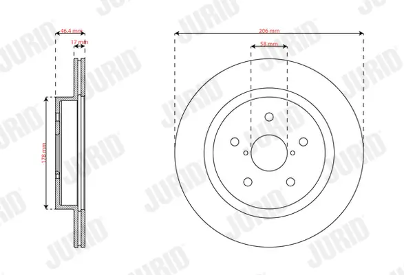 Bremsscheibe Hinterachse JURID 563861JC