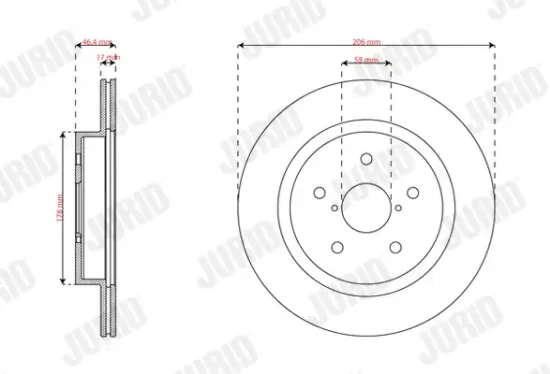 Bremsscheibe Hinterachse JURID 563861JC Bild Bremsscheibe Hinterachse JURID 563861JC
