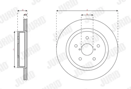 Bremsscheibe Hinterachse JURID 563861JC Bild Bremsscheibe Hinterachse JURID 563861JC