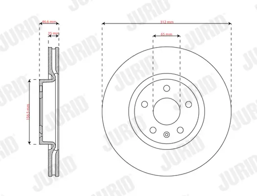 Bremsscheibe Vorderachse JURID 563862JC Bild Bremsscheibe Vorderachse JURID 563862JC
