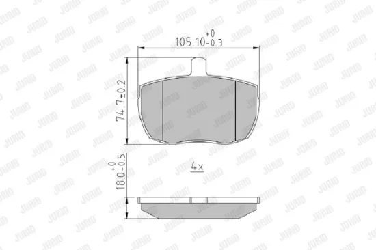 Bremsbelagsatz, Scheibenbremse Vorderachse JURID 571250J Bild Bremsbelagsatz, Scheibenbremse Vorderachse JURID 571250J