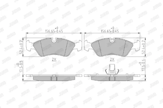 Bremsbelagsatz, Scheibenbremse Vorderachse JURID 571391J Bild Bremsbelagsatz, Scheibenbremse Vorderachse JURID 571391J