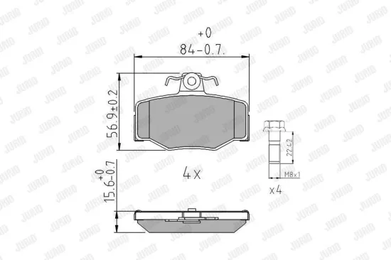 Bremsbelagsatz, Scheibenbremse Hinterachse JURID 571421J Bild Bremsbelagsatz, Scheibenbremse Hinterachse JURID 571421J