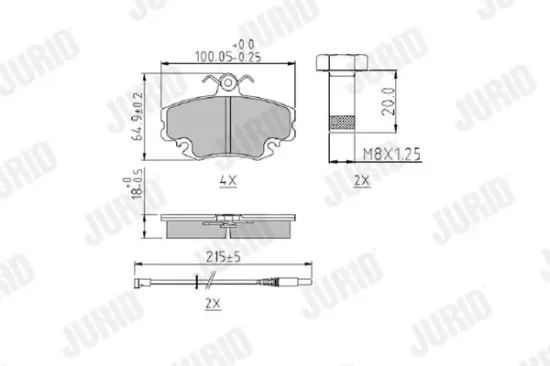 Bremsbelagsatz, Scheibenbremse JURID 571526J Bild Bremsbelagsatz, Scheibenbremse JURID 571526J