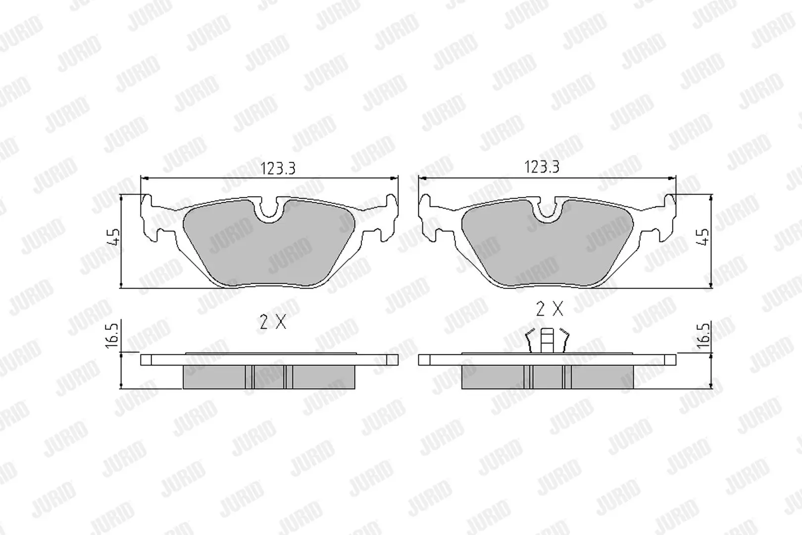 Bremsbelagsatz, Scheibenbremse Hinterachse JURID 571527J