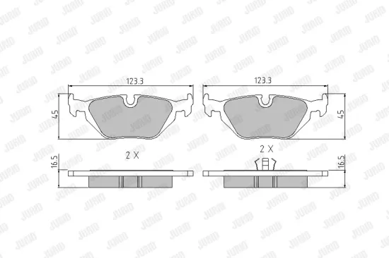 Bremsbelagsatz, Scheibenbremse Hinterachse JURID 571527J Bild Bremsbelagsatz, Scheibenbremse Hinterachse JURID 571527J
