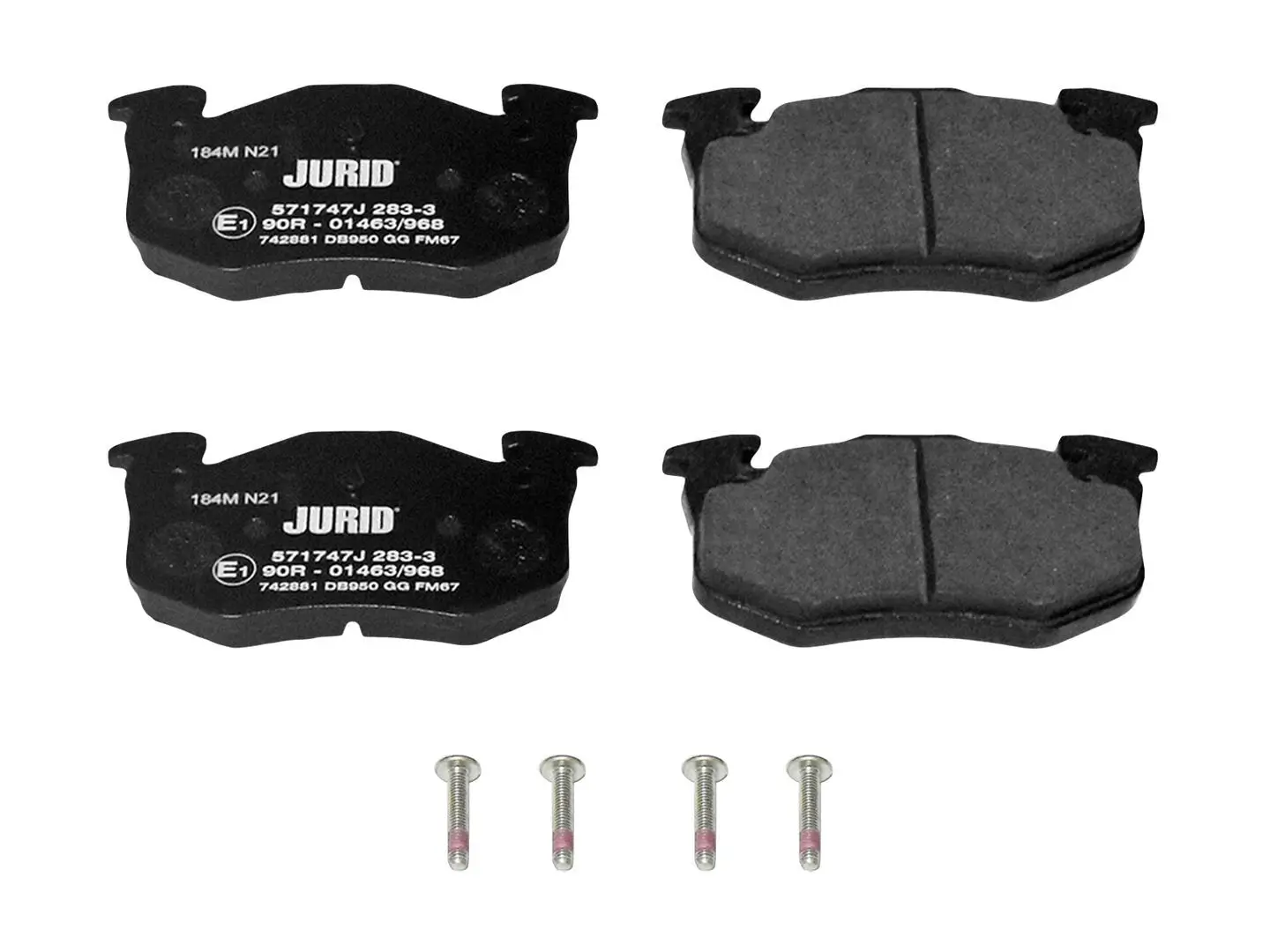 Bremsbelagsatz, Scheibenbremse Hinterachse JURID 571747J
