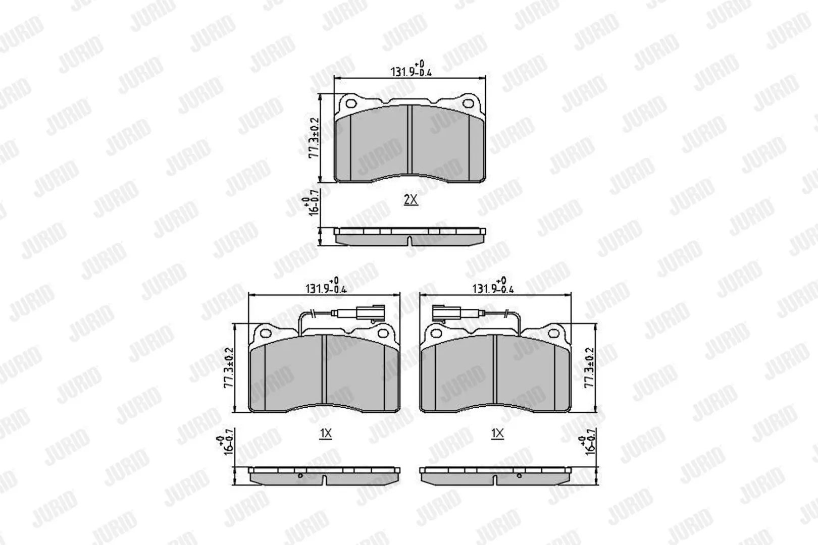 Bremsbelagsatz, Scheibenbremse Vorderachse JURID 571952J